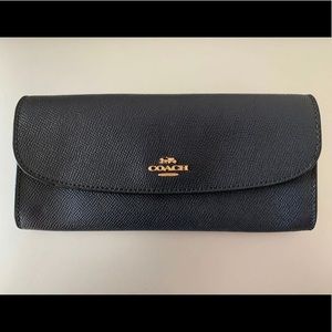 Coach wallet. Slim envelope. Midnight blue